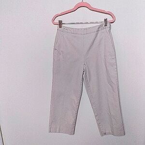 Talbots Vintage 90s Stretch Tan Pull On Capri Cropped Khaki Pants Size 4